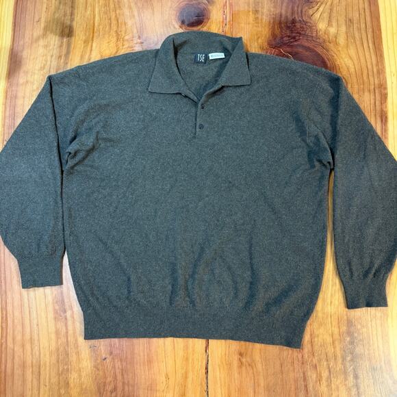 TSE Mens 100% Cashmere Pullover Sweater XXL Collared Knit Business Vintage V3-18 - Picture 1 of 4